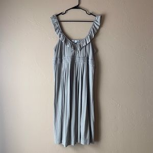 Gray Ruffle Strap Tank Dress